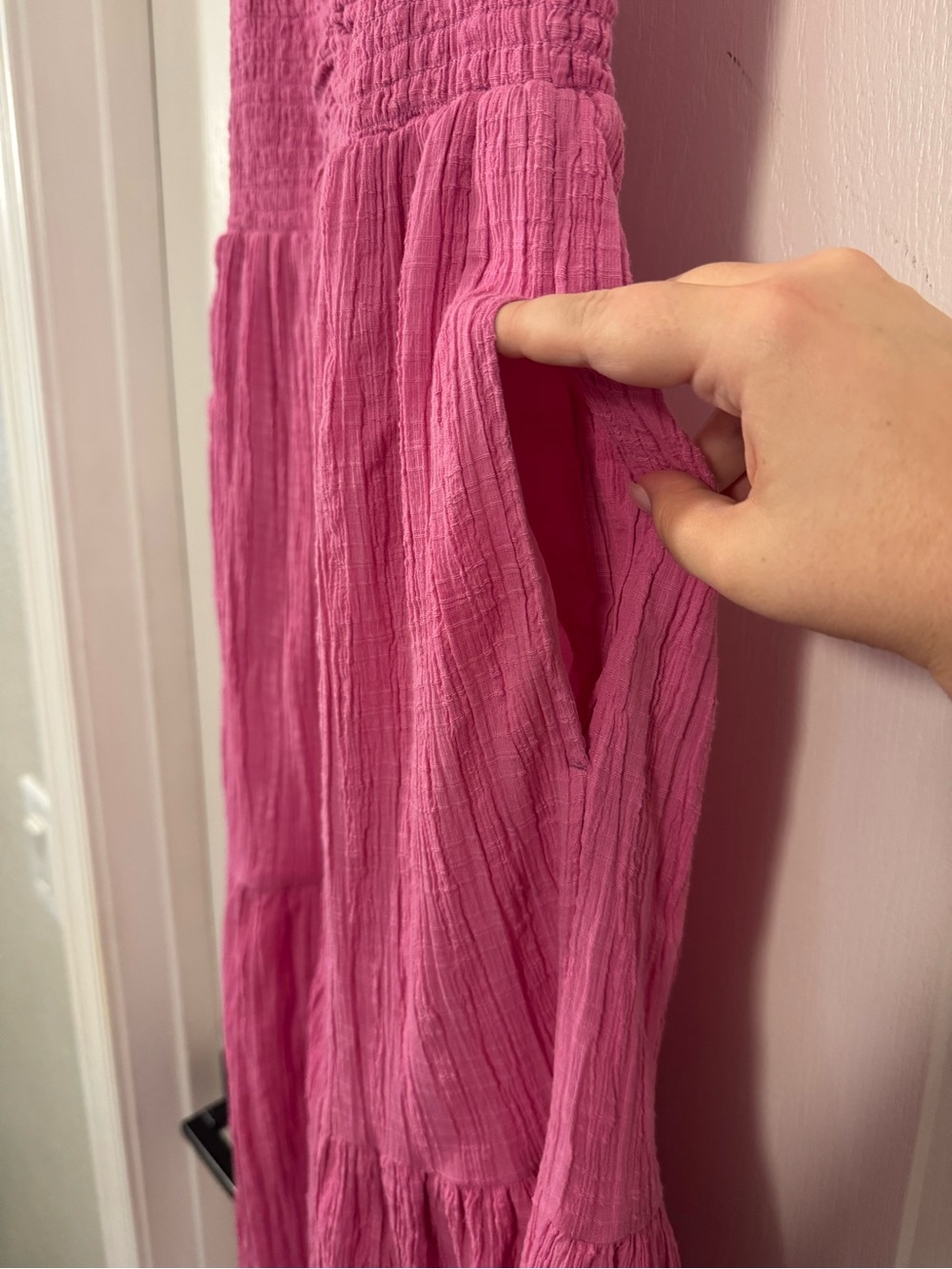 L Space Mallorca Pink Smocked Tiered Maxi Dress - Picture 6 of 15
